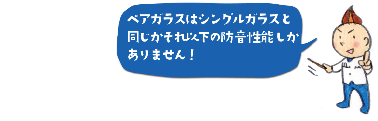 ペアガラスの防音性能は低い